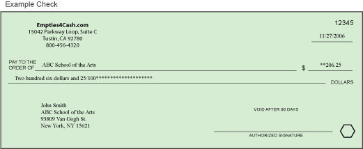 Example Check Issued by E4C